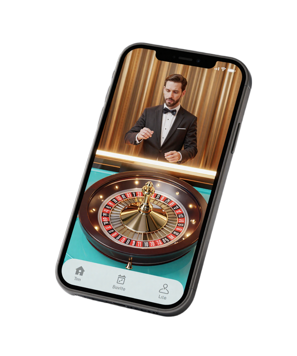Smartphone mit Live-Roulette-Stream in HD im mobilen Betsson Live Casino