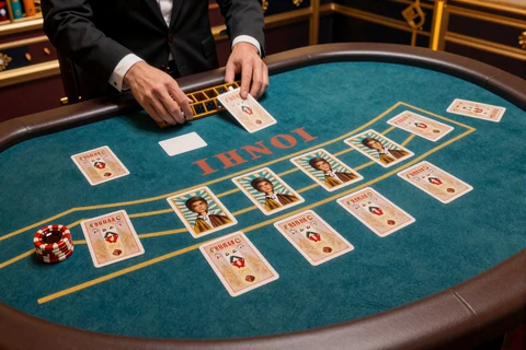 Live Baccarat Tisch mit Kartenschlitten im Betsson Live Casino