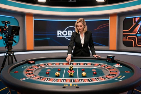 Live-Dealer-Studio mit Croupier am Roulette-Tisch im Betsson Live Casino