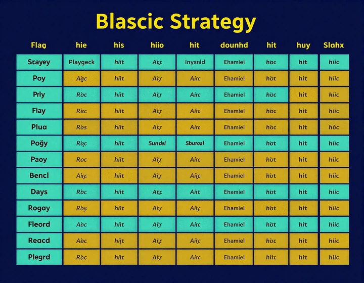 Blackjack Basisstrategie-Tabelle als &uuml;bersichtliches Raster zu den Black Jack Regeln bei Betsson