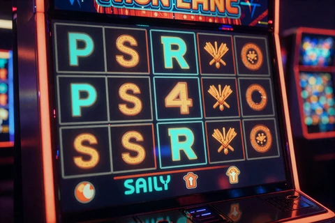 Leuchtende Video-Slot-Walzen mit Neon-Symbolen im Betsson Online Casino